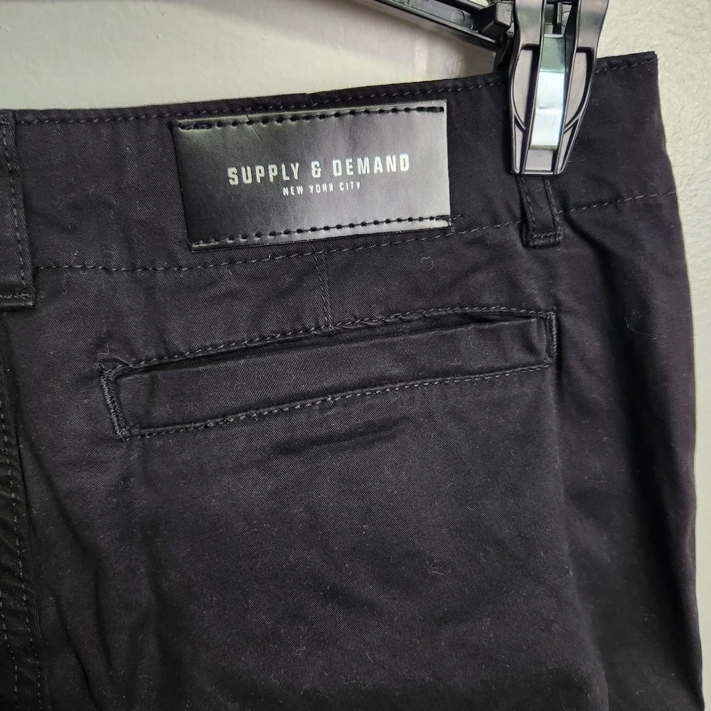 Supply & Demand Rifle Cargo Pants Youth XL Black Stretch Pockets‎ Streetwear New